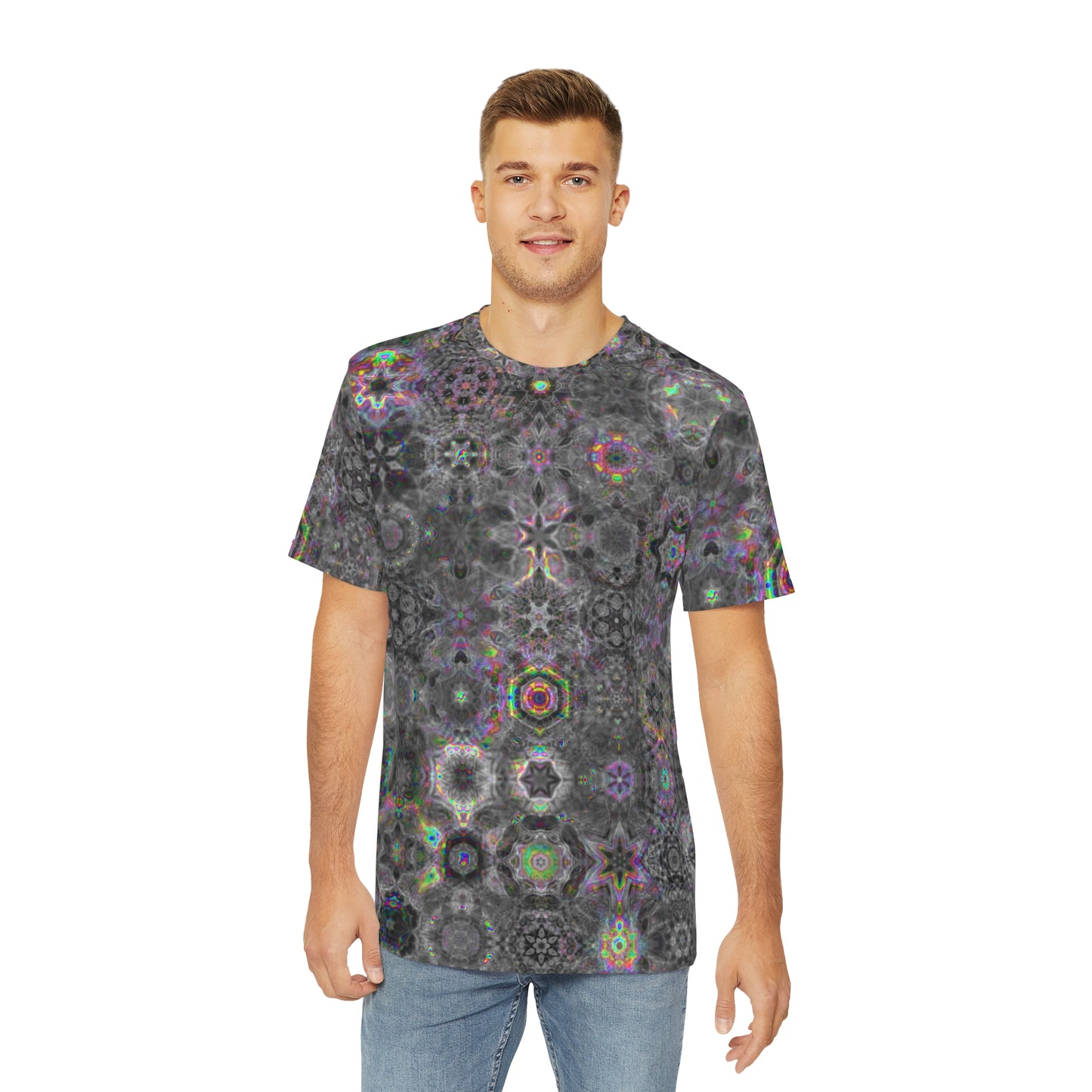 Woof woof Doggo Cymatics men's Short Sleeve Cymagic Kaleidoscape Tee Shirt (AOP)