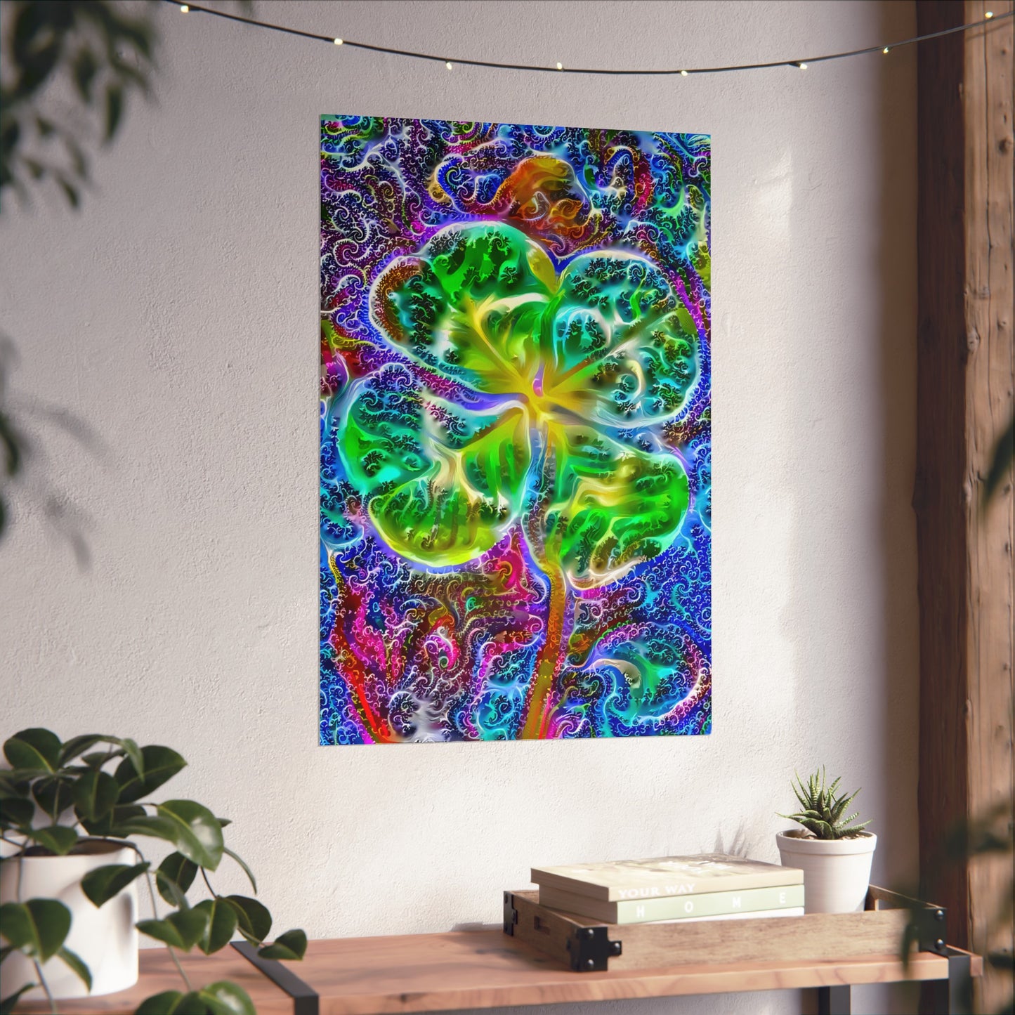 Up All Night to Get Lucky 4-Leaf Clover Premium Matte vertical posters