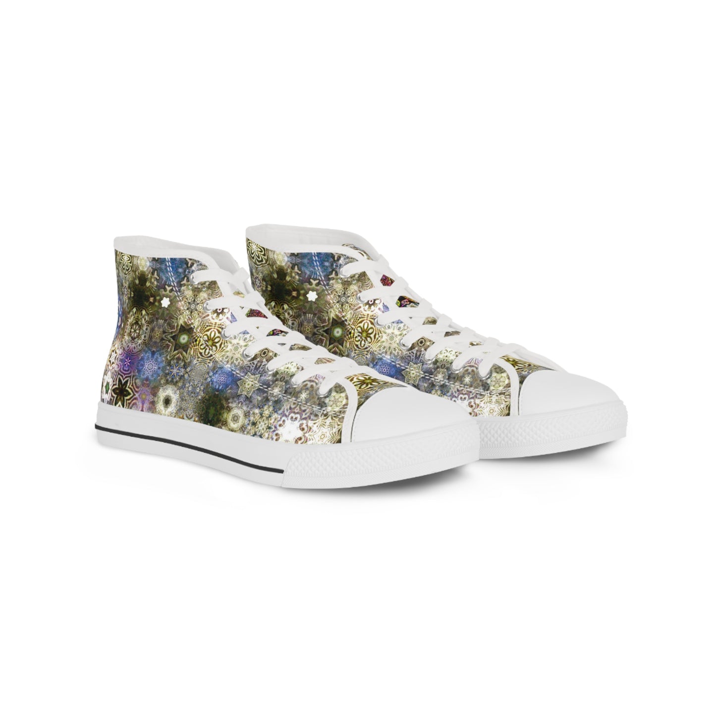 Men's High Top Sneakers Galaxy Frog Cymatics 0002