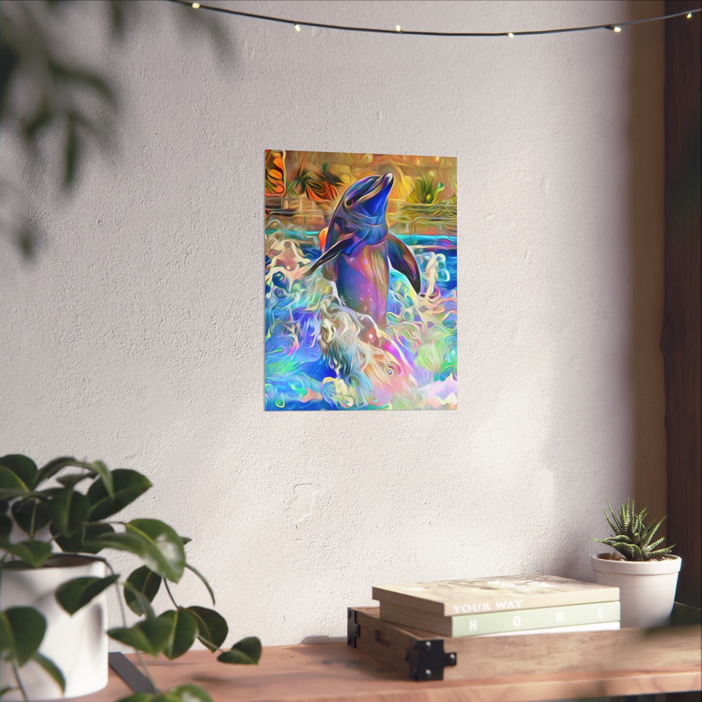 A Splash of Color Dolphin Premium Matte vertical posters