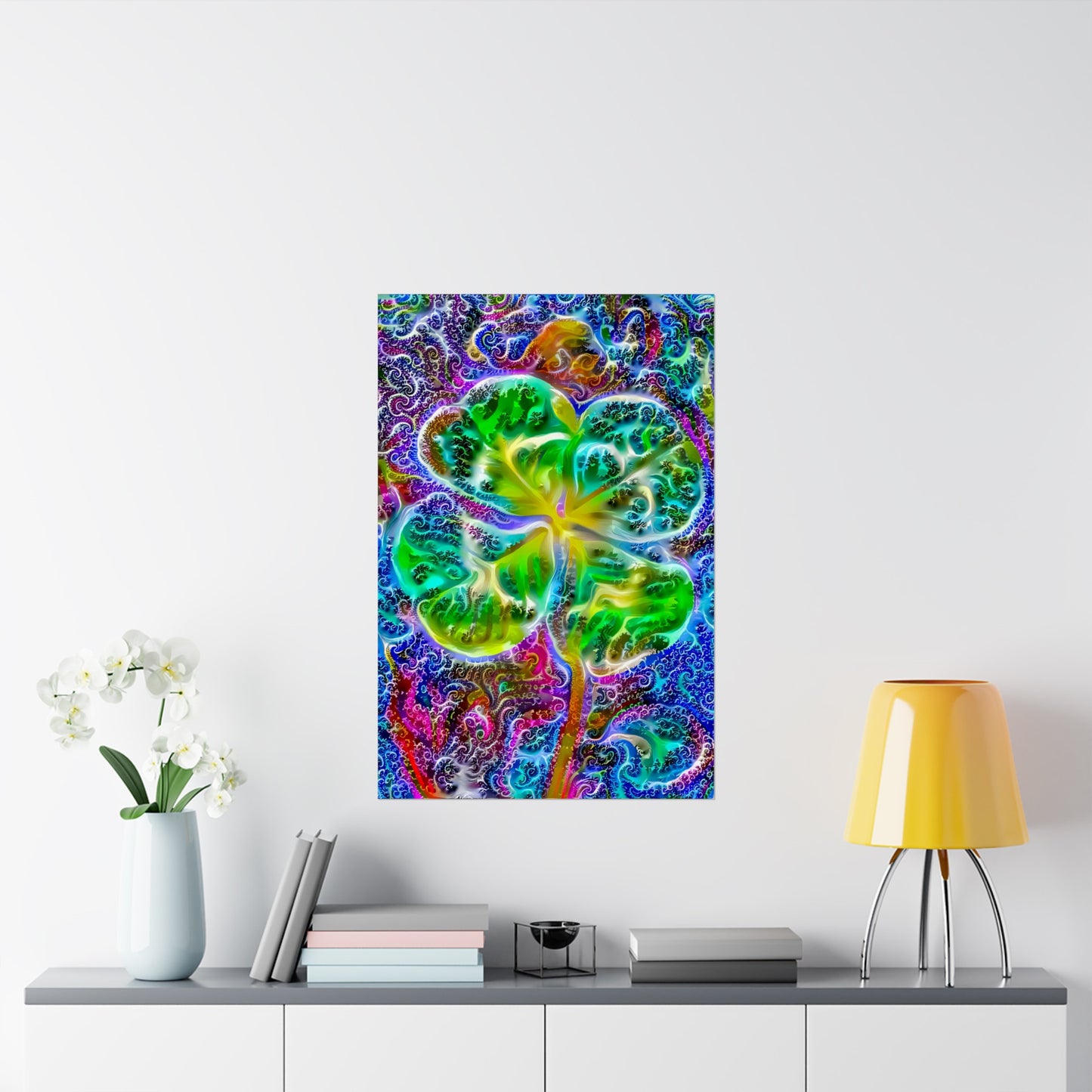 Up All Night to Get Lucky 4-Leaf Clover Premium Matte vertical posters