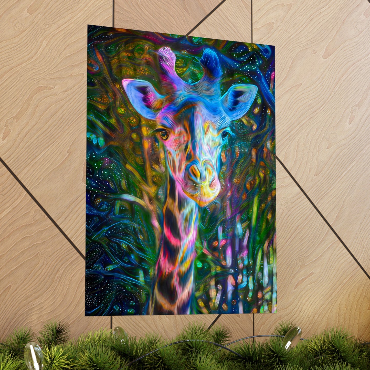 Gentle Dreaming Giant Giraffe Premium Matte vertical posters