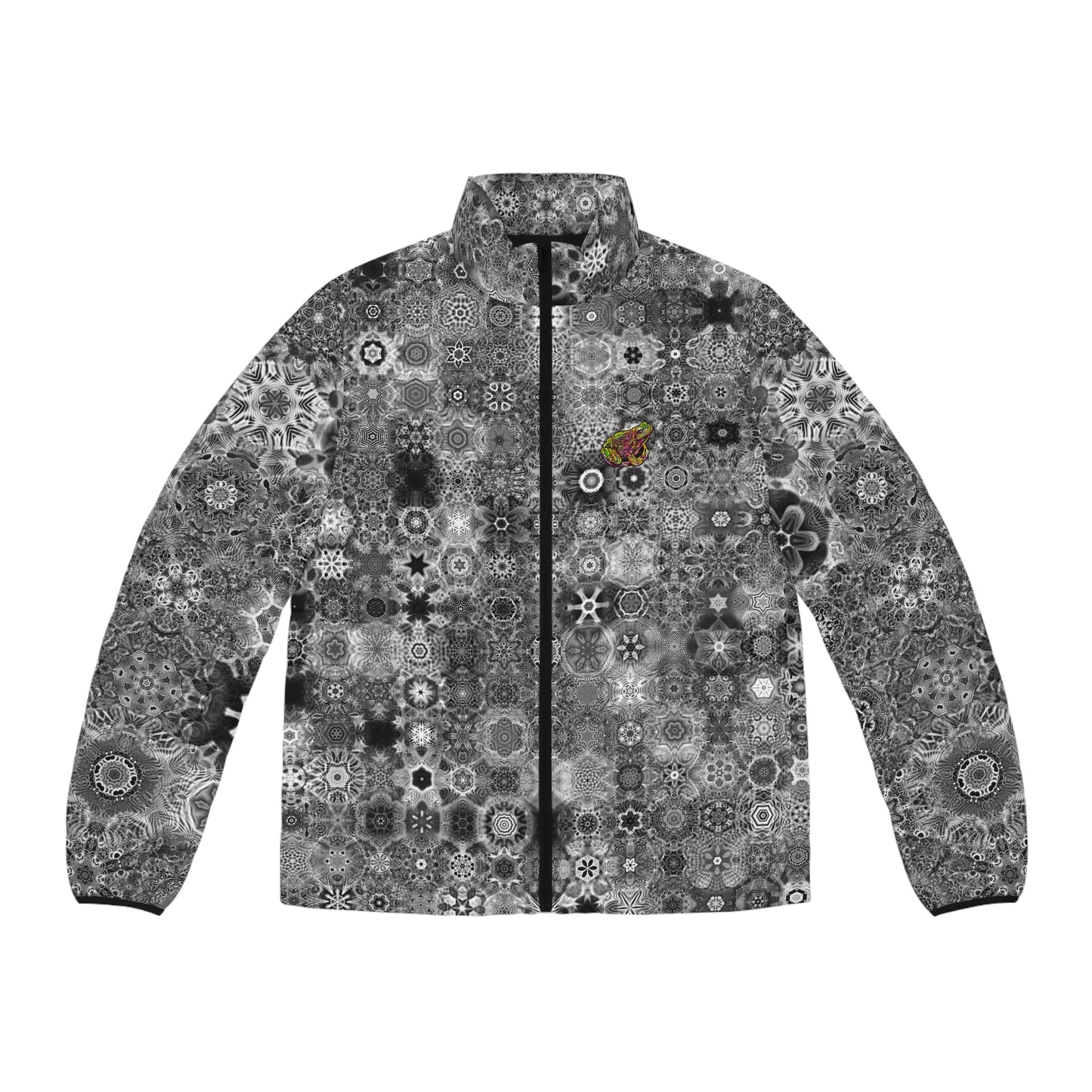 Galaxy Frog Cymatics Men's Puffer Jacket (AOP)