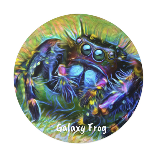 Galaxy Frog Spider Round Vinyl Stickers