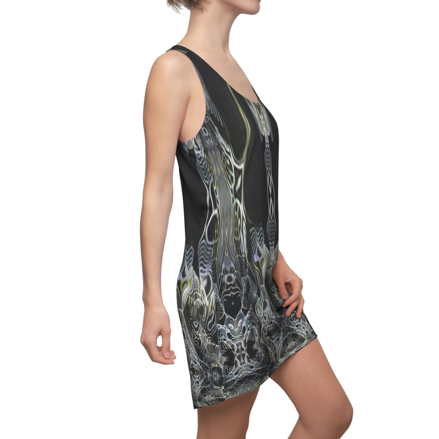 Galaxy Frog Cymatics Women's Cut & Sew Racerback Dress