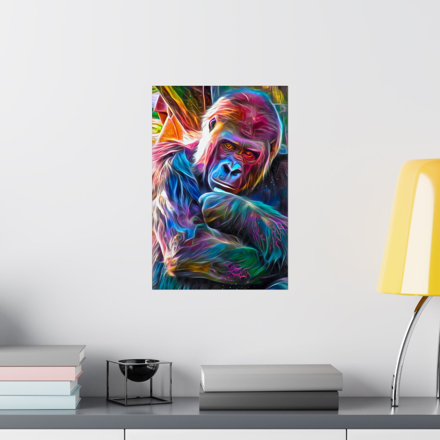 Neon Sunset Gorilla Premium Matte vertical posters