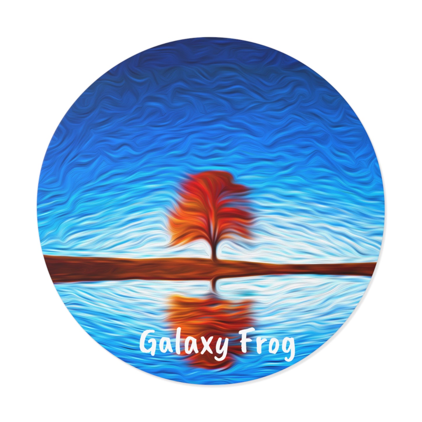 Galaxy Frog Tree Round Vinyl Stickers