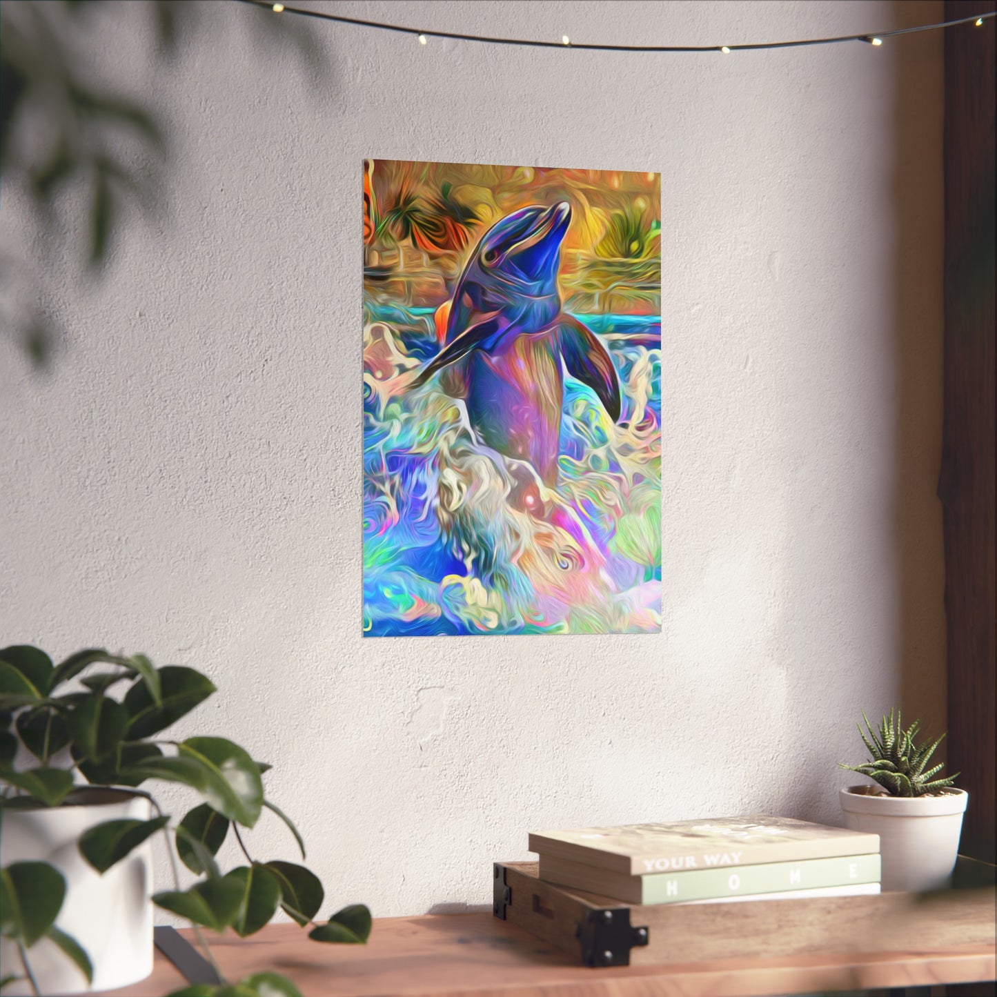 A Splash of Color Dolphin Premium Matte vertical posters