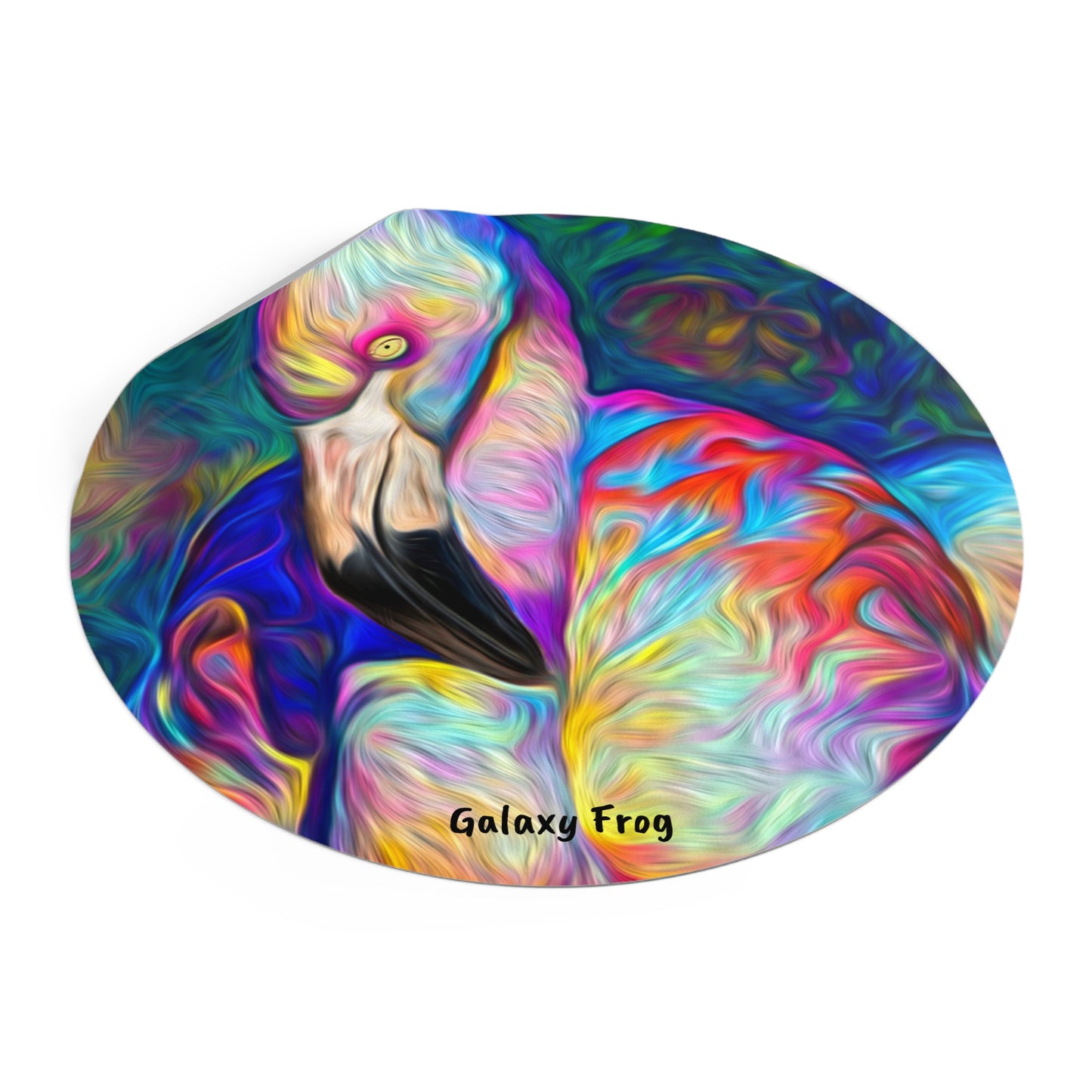 Galaxy Frog Flamingo Round Vinyl Stickers