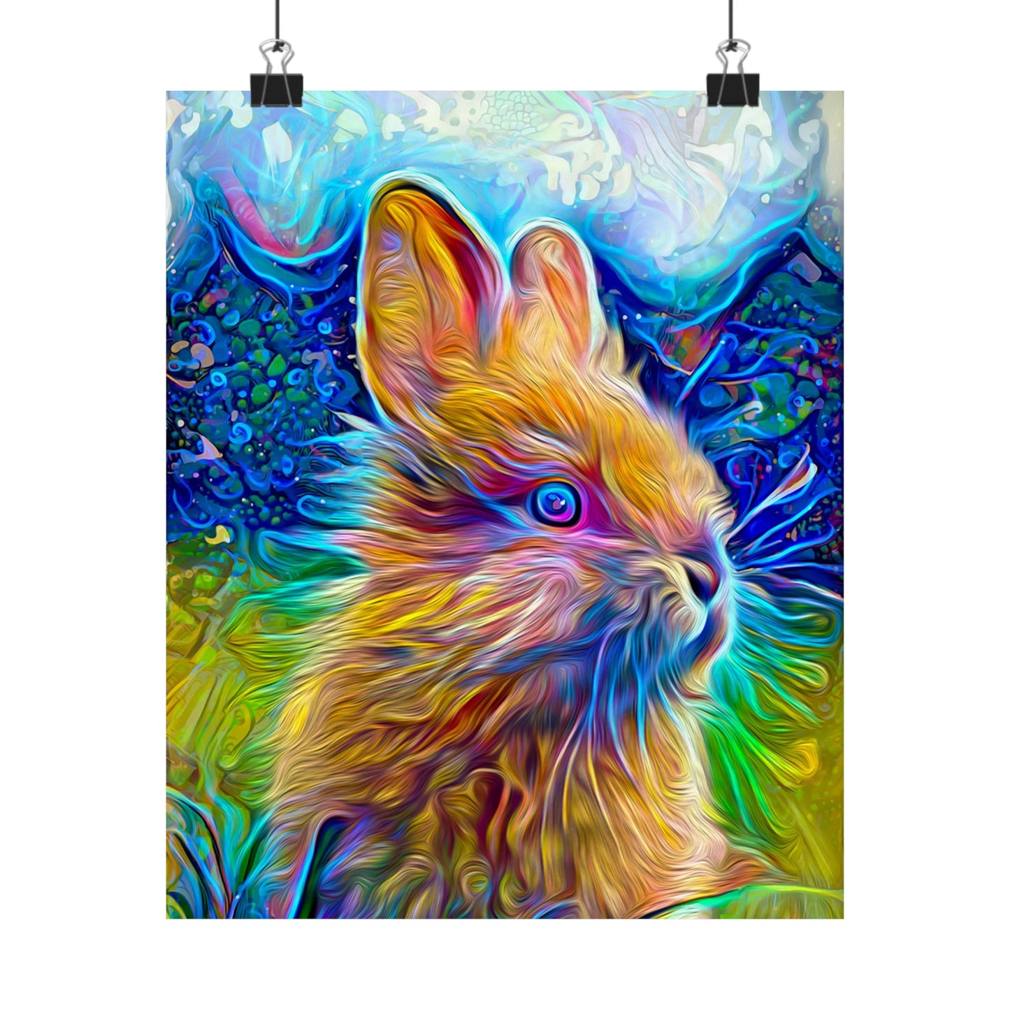 Rainbow Bunny Premium Matte vertical posters