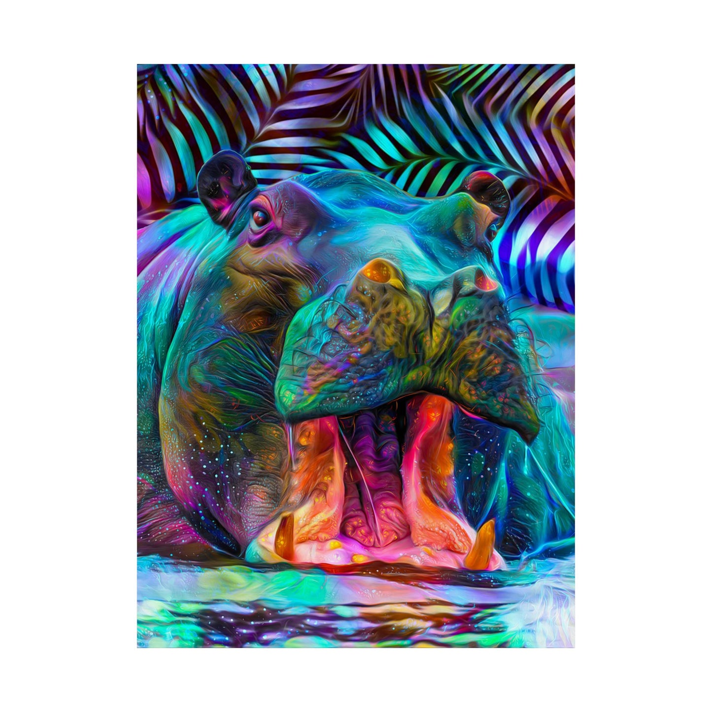 Happy Hippy Hippo Premium Matte vertical posters