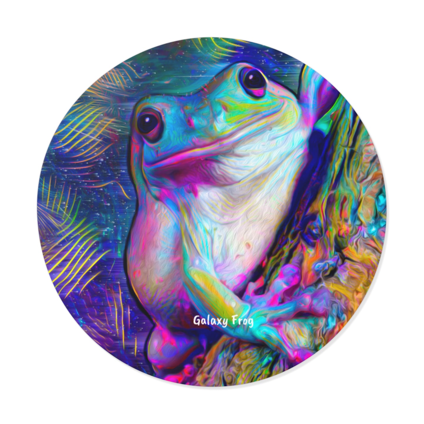 Galaxy Frog Frog Round Vinyl Stickers