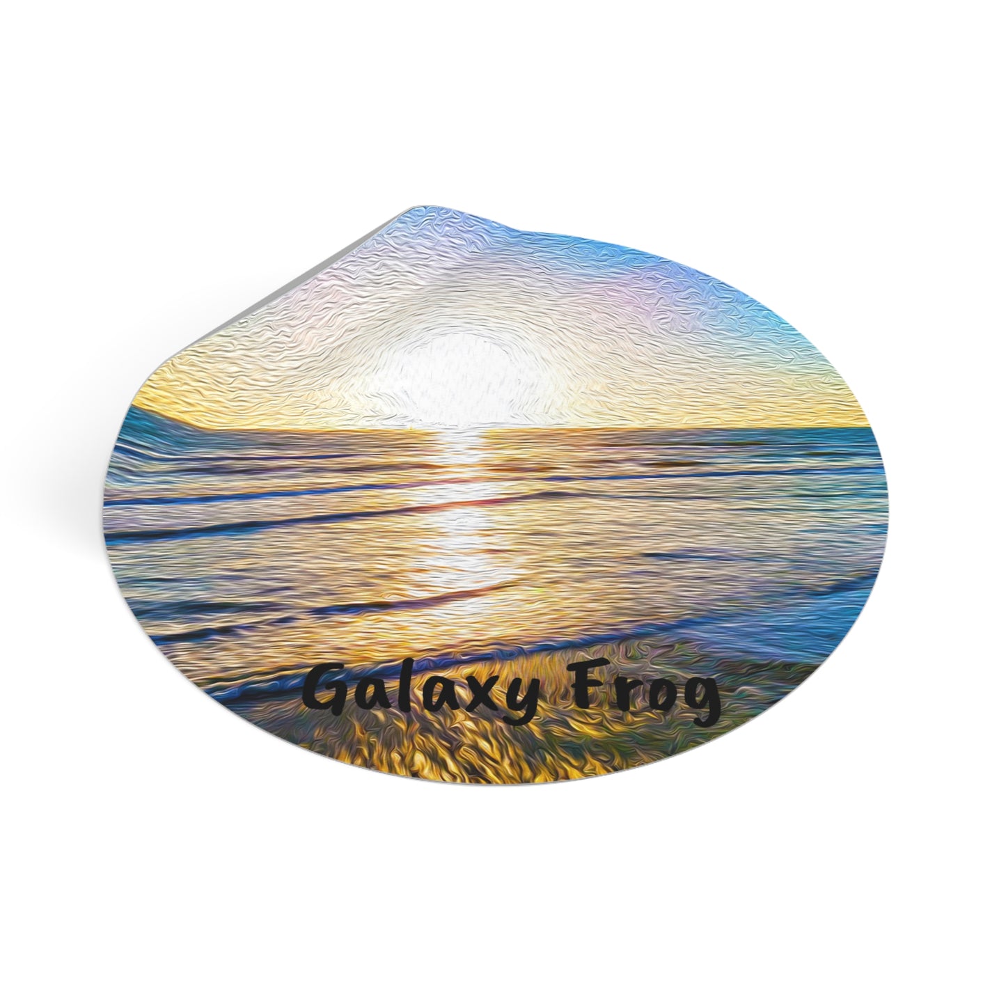 Galaxy Frog Sunset Round Vinyl Stickers