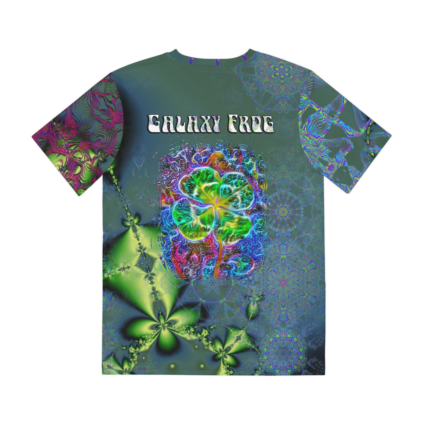 Galaxy Frog Fractal Cymagic Kaleidoscape Lucky Clover Tee