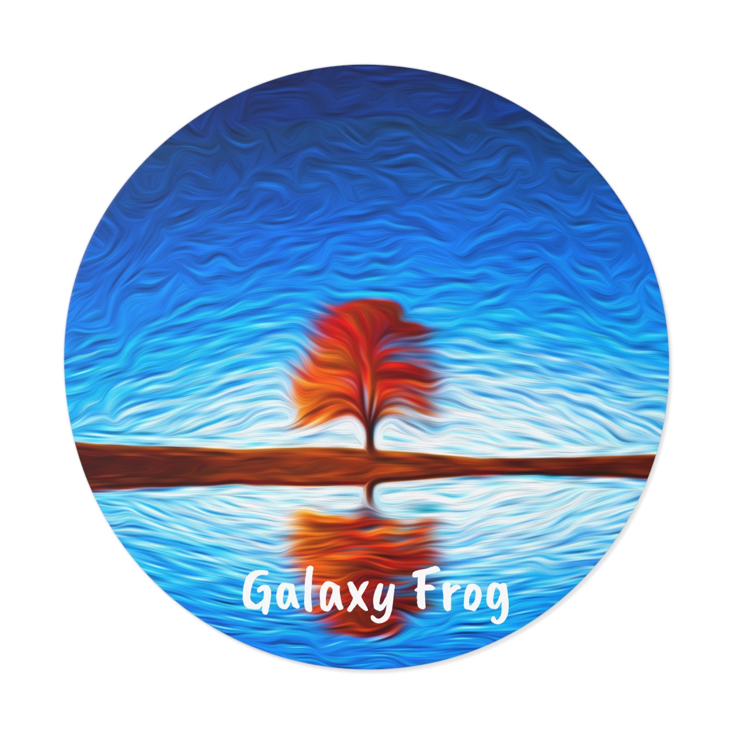 Galaxy Frog Tree Round Vinyl Stickers