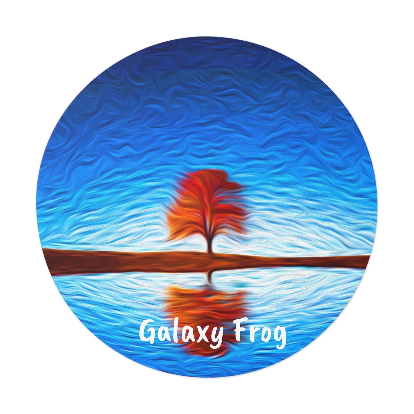 Galaxy Frog Tree Round Vinyl Stickers