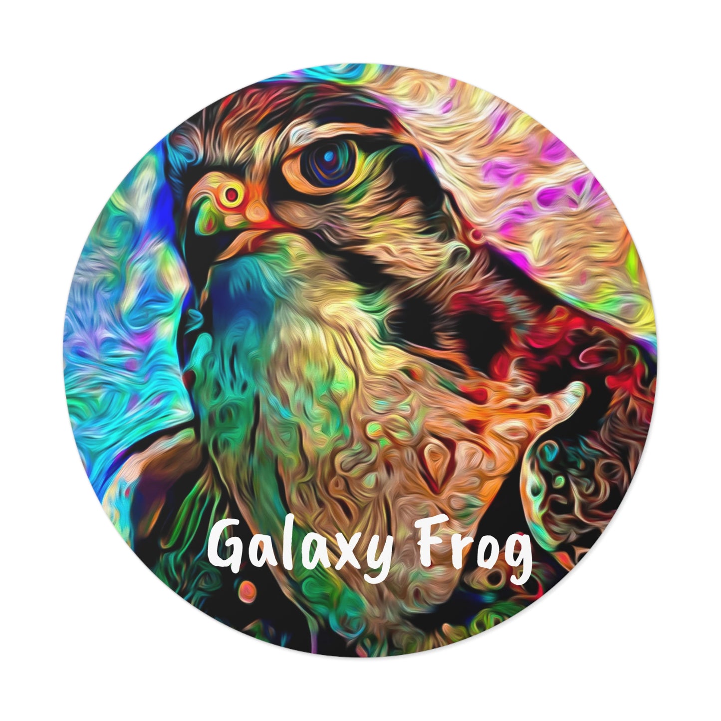 Galaxy Frog Hawk Round Vinyl Stickers