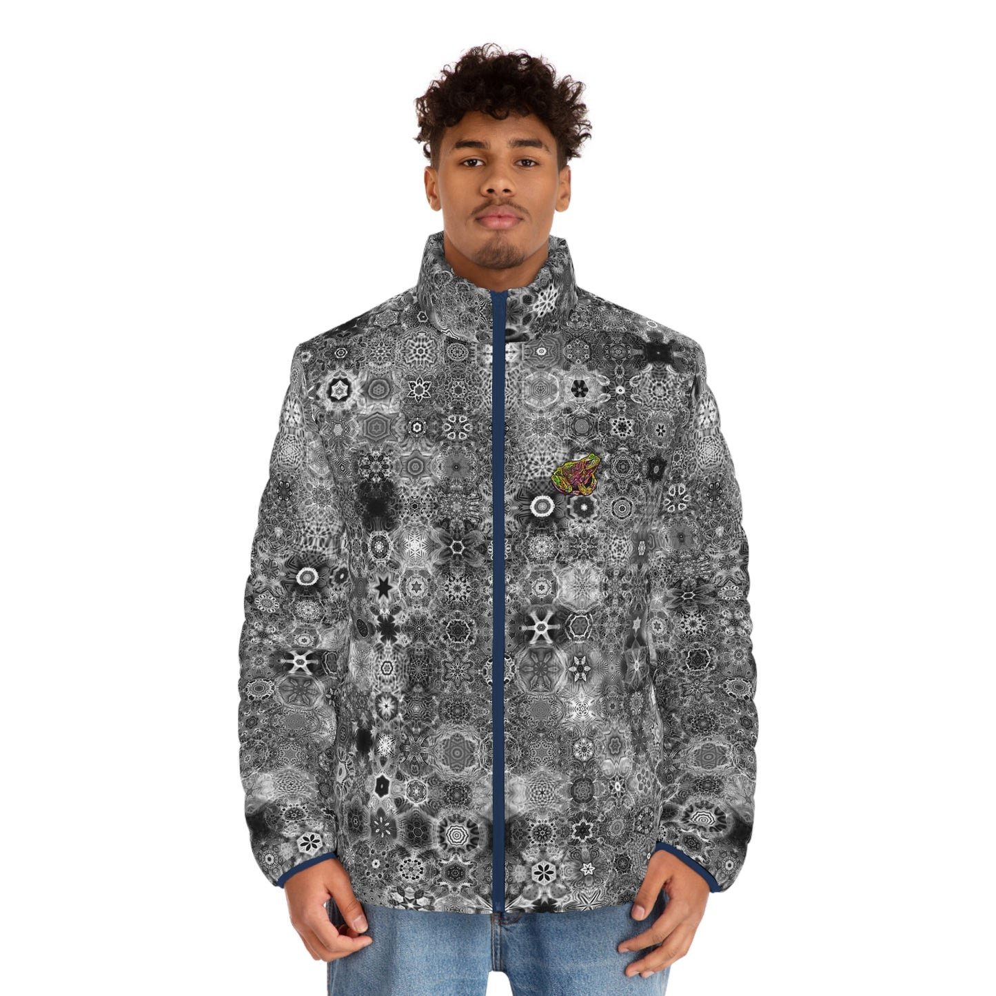 Galaxy Frog Men's Puffer Cymatics Jacket 0001