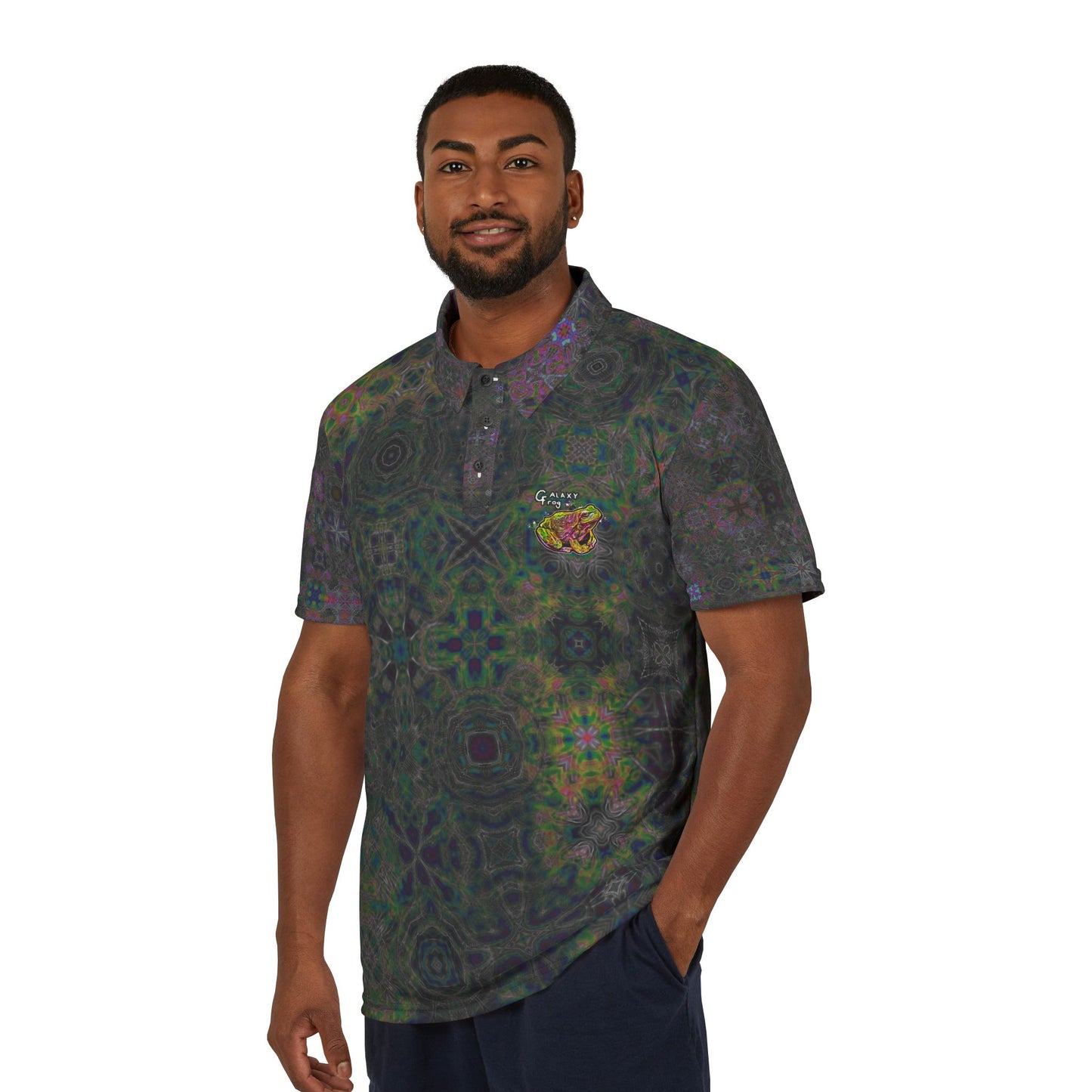 Galaxy Frog Cymagic Kaleidoscape Polo Shirt