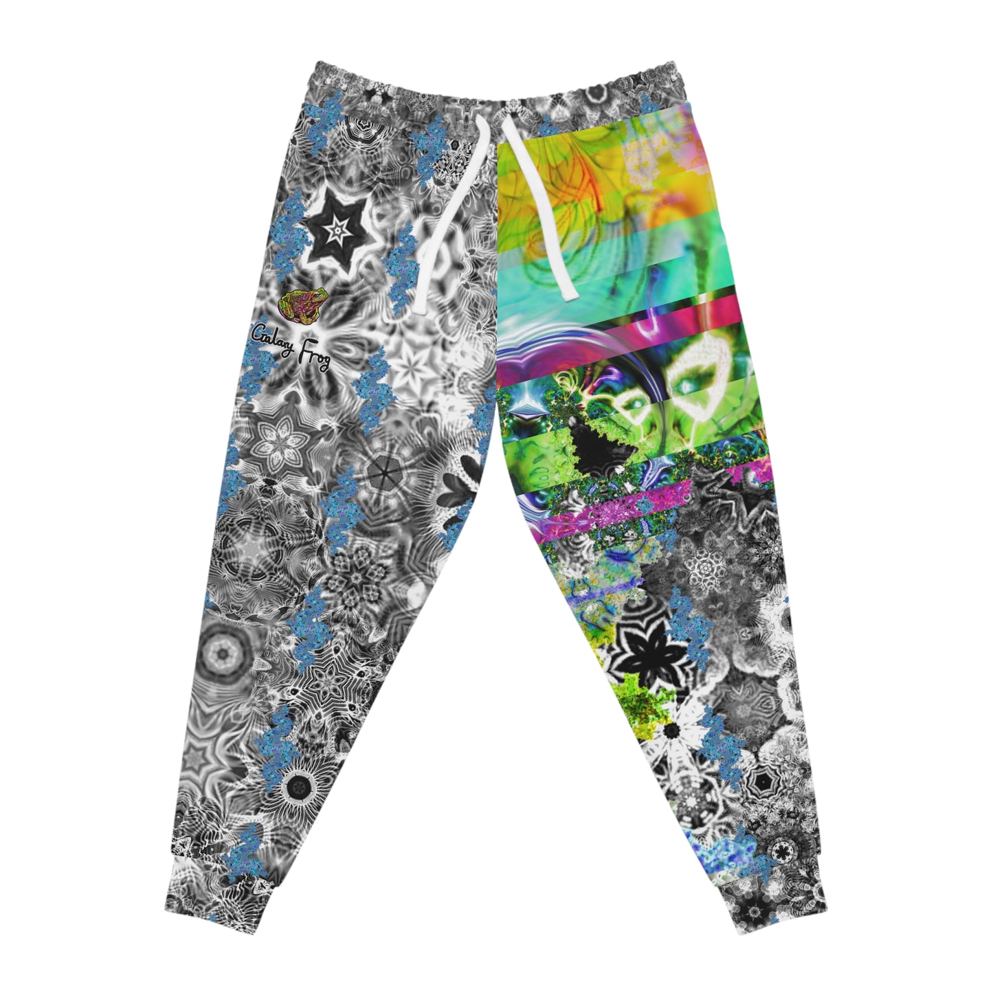 Galaxy Frog Fractal Cymatics Comfortable Athletic Joggers (AOP) 0001