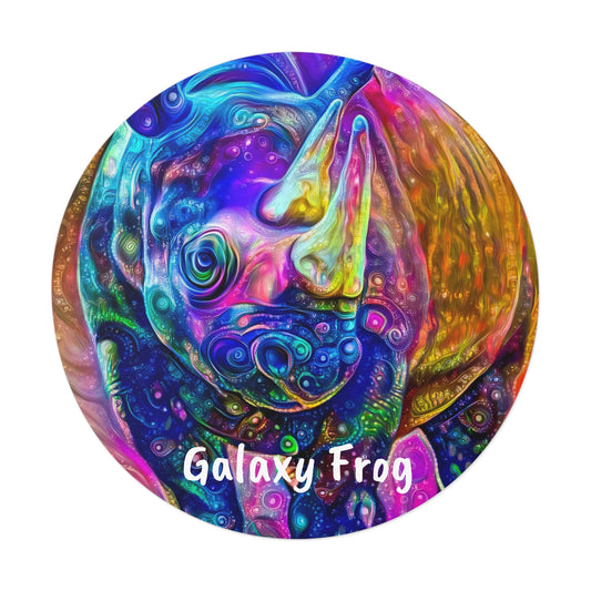 Galaxy Frog Rhino Round Vinyl Stickers