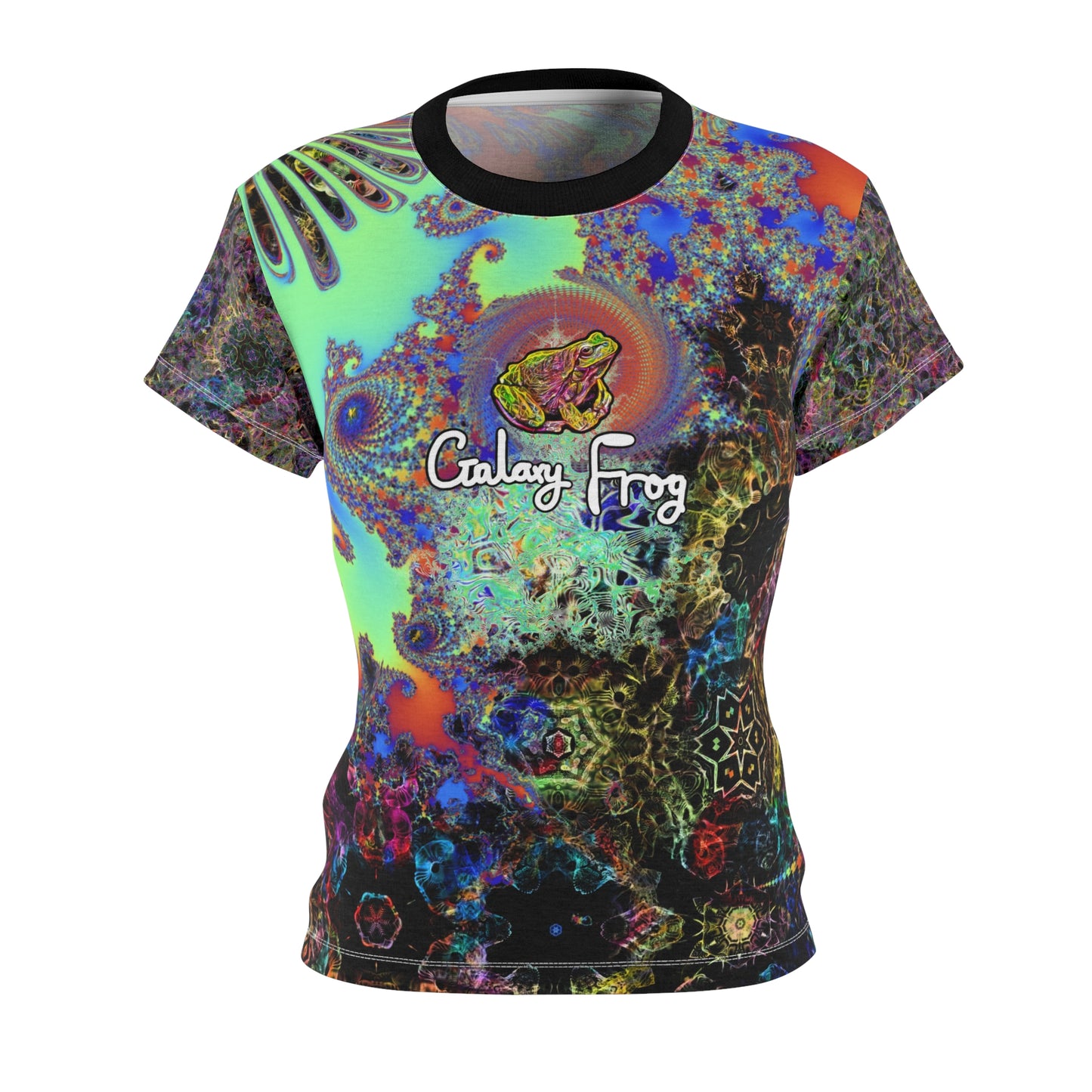 Galaxy Frog Women's psychedelic horse art and fractal Cymatics AOP Cut & Sew Tee