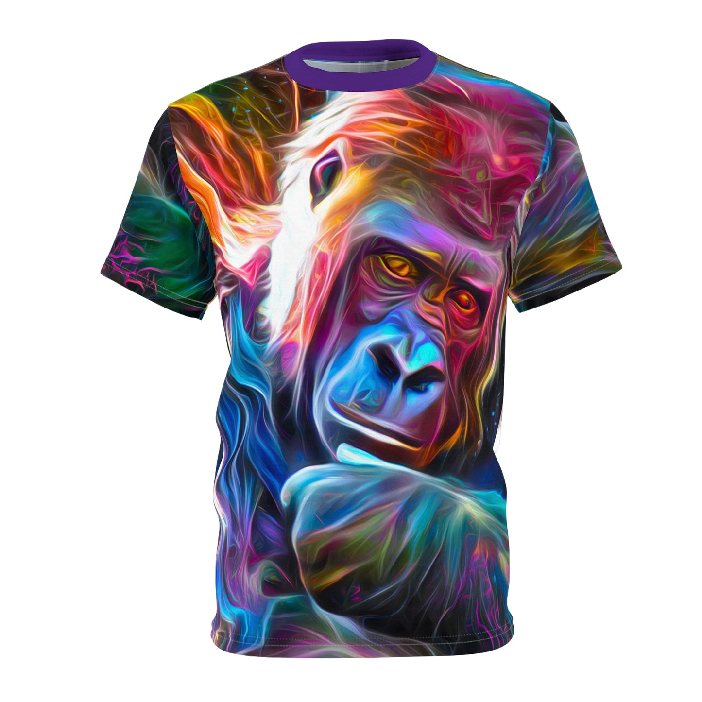 Neon Sunset Gorilla Unisex AOP Cut & Sew Tee