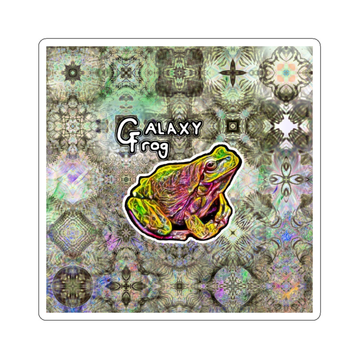 Galaxy Frog Fractal Cymagic Kaleidoscape Stickers