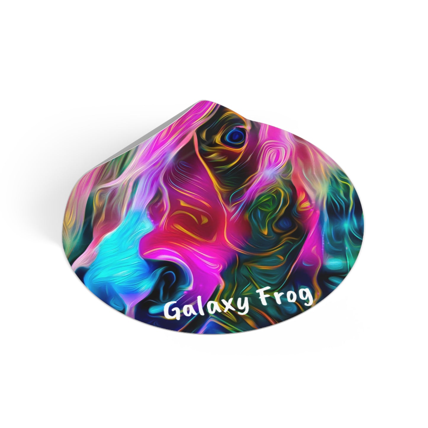 Galaxy Frog Horse Round Vinyl Stickers