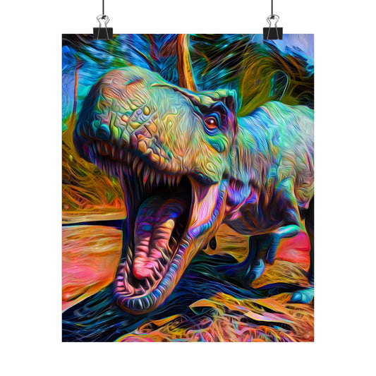 Blast from the Past Dinosaur Premium Matte vertical posters