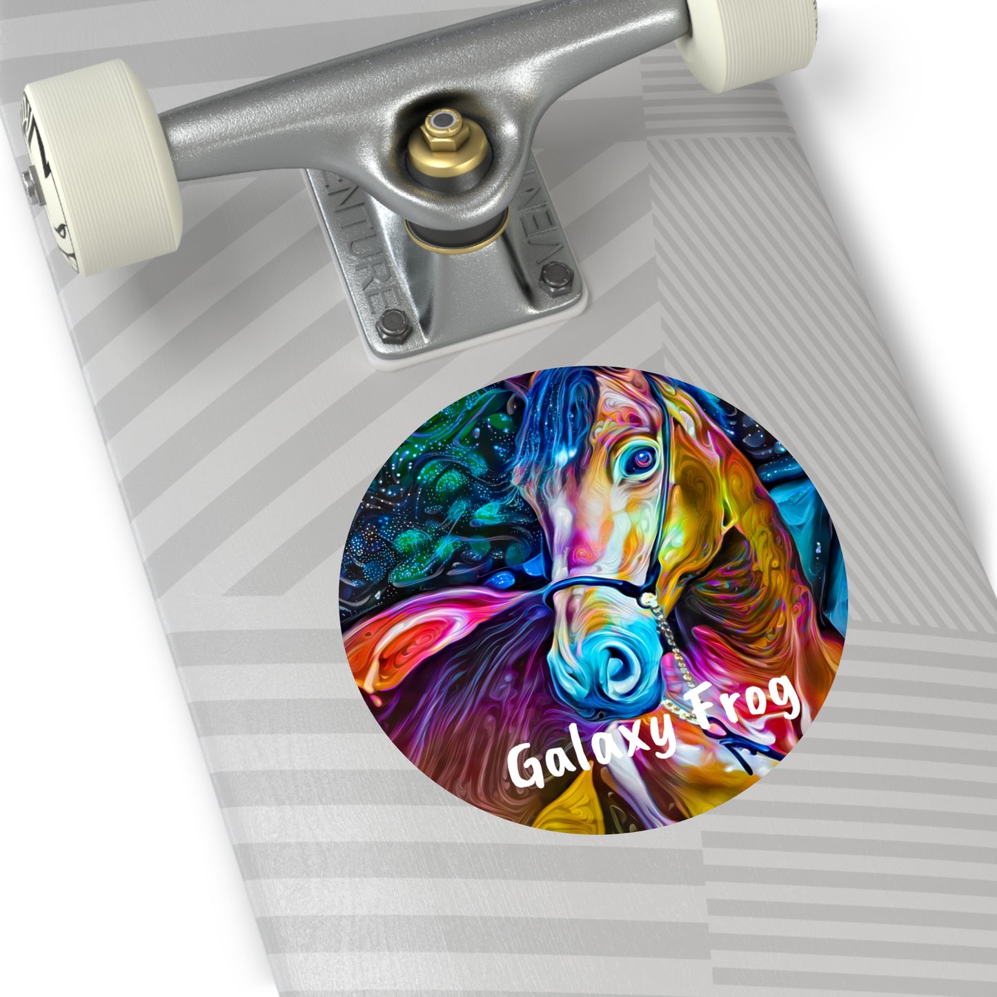 Galaxy Frog Horse 2 Round Vinyl Stickers