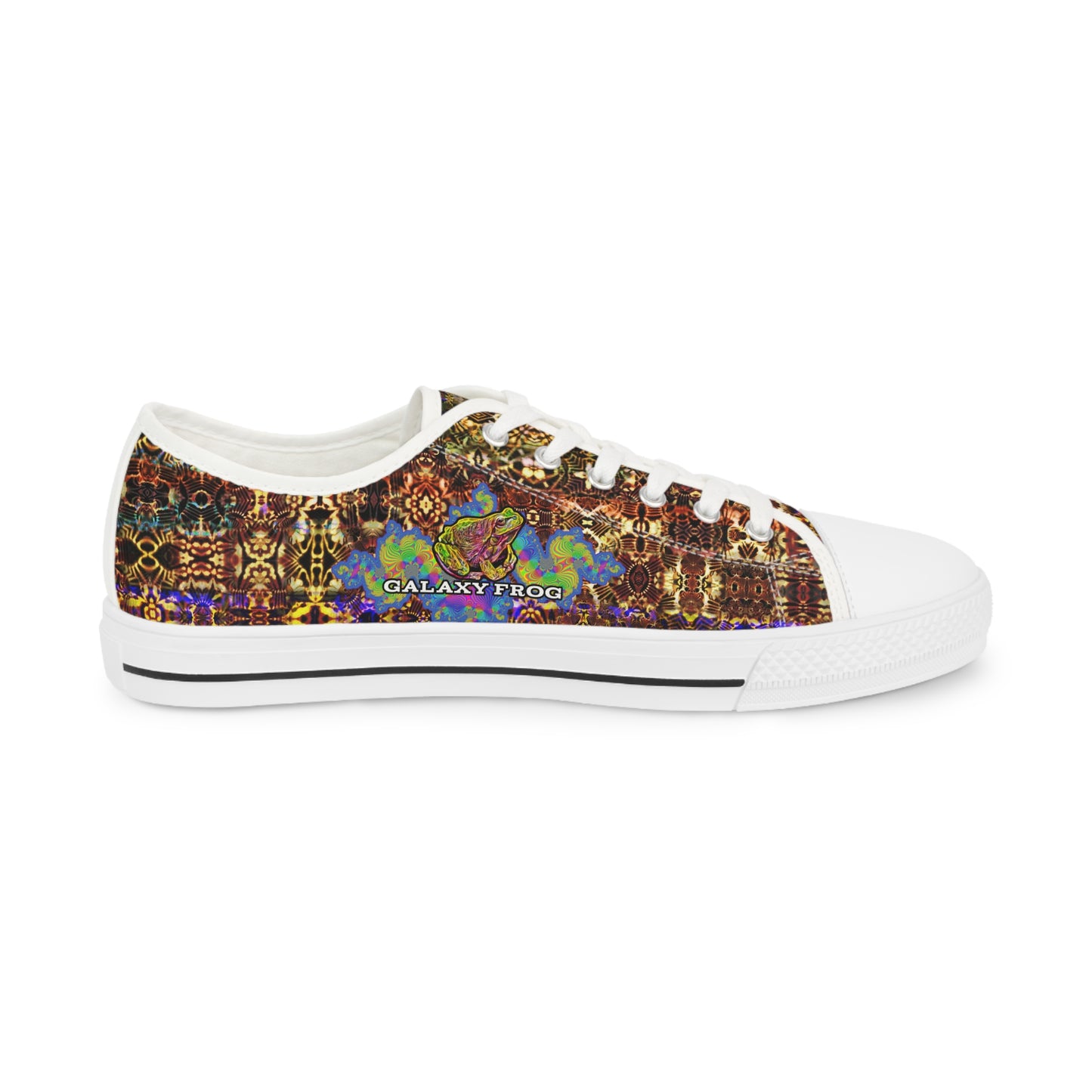 Galaxy Frog Men's Low Top Sneakers "Abaliwo"  Fractal Cymatics 0006