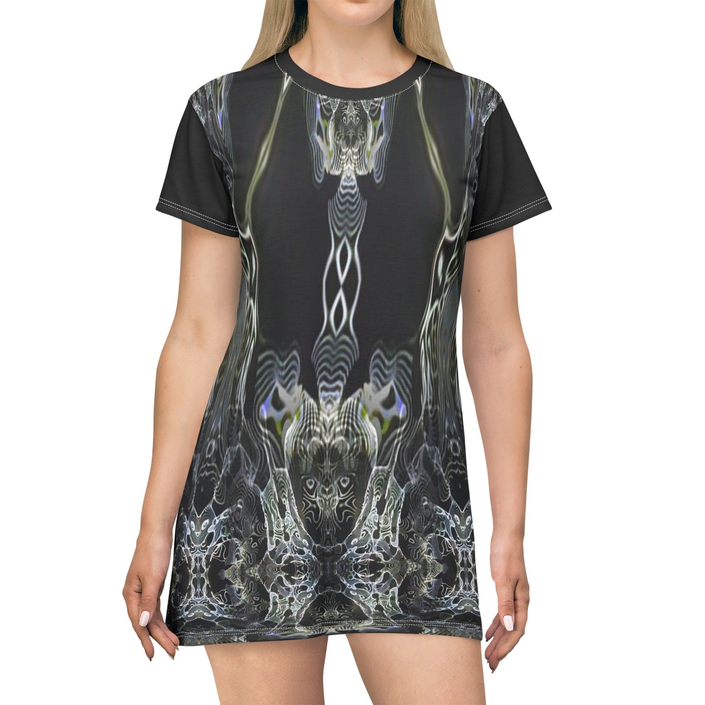 Galaxy Frog Cymatics All Over Print T-Shirt Dress